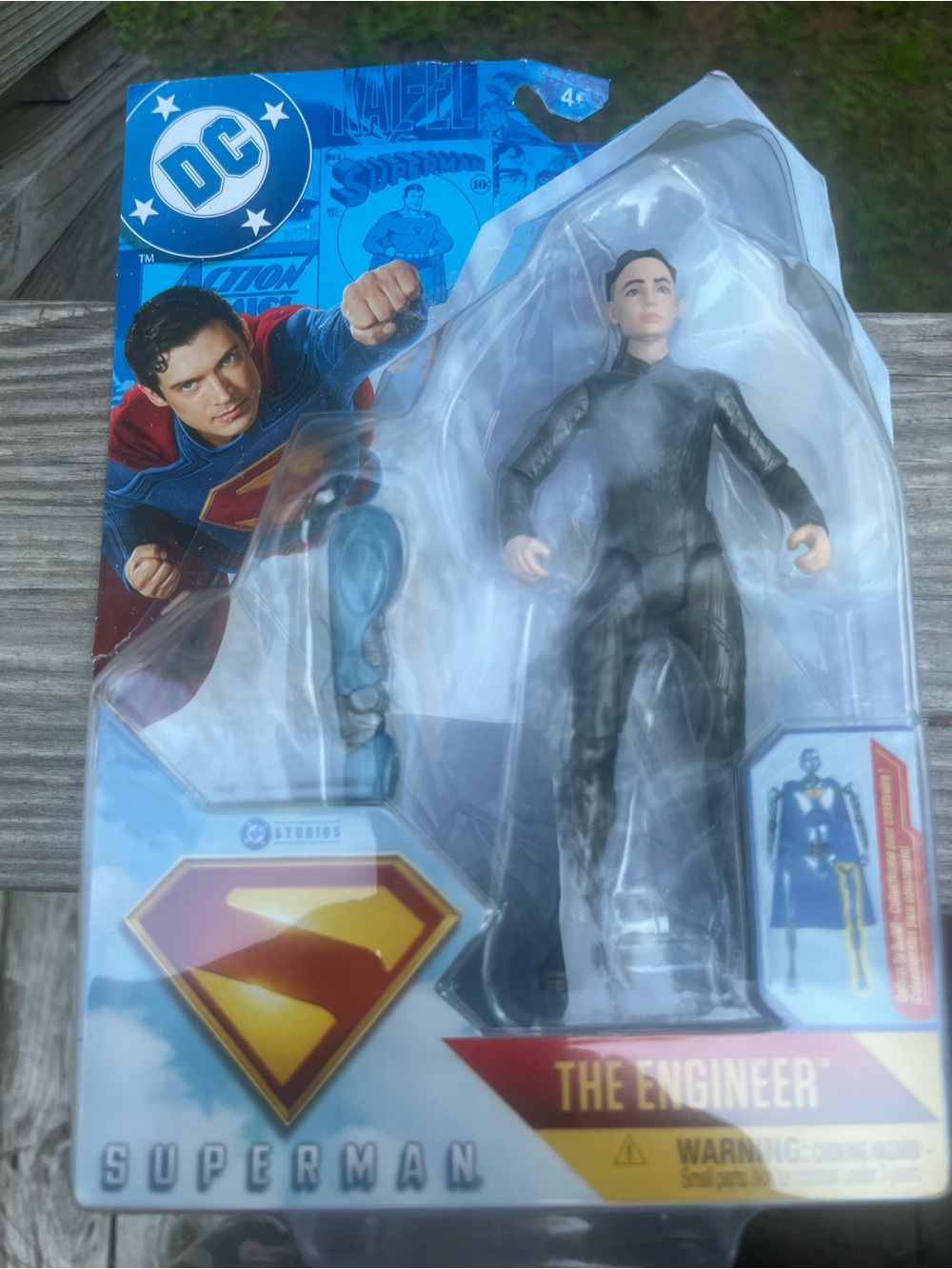 DC Superman 'The Engineer' Action Figure Black and Blue Packaging